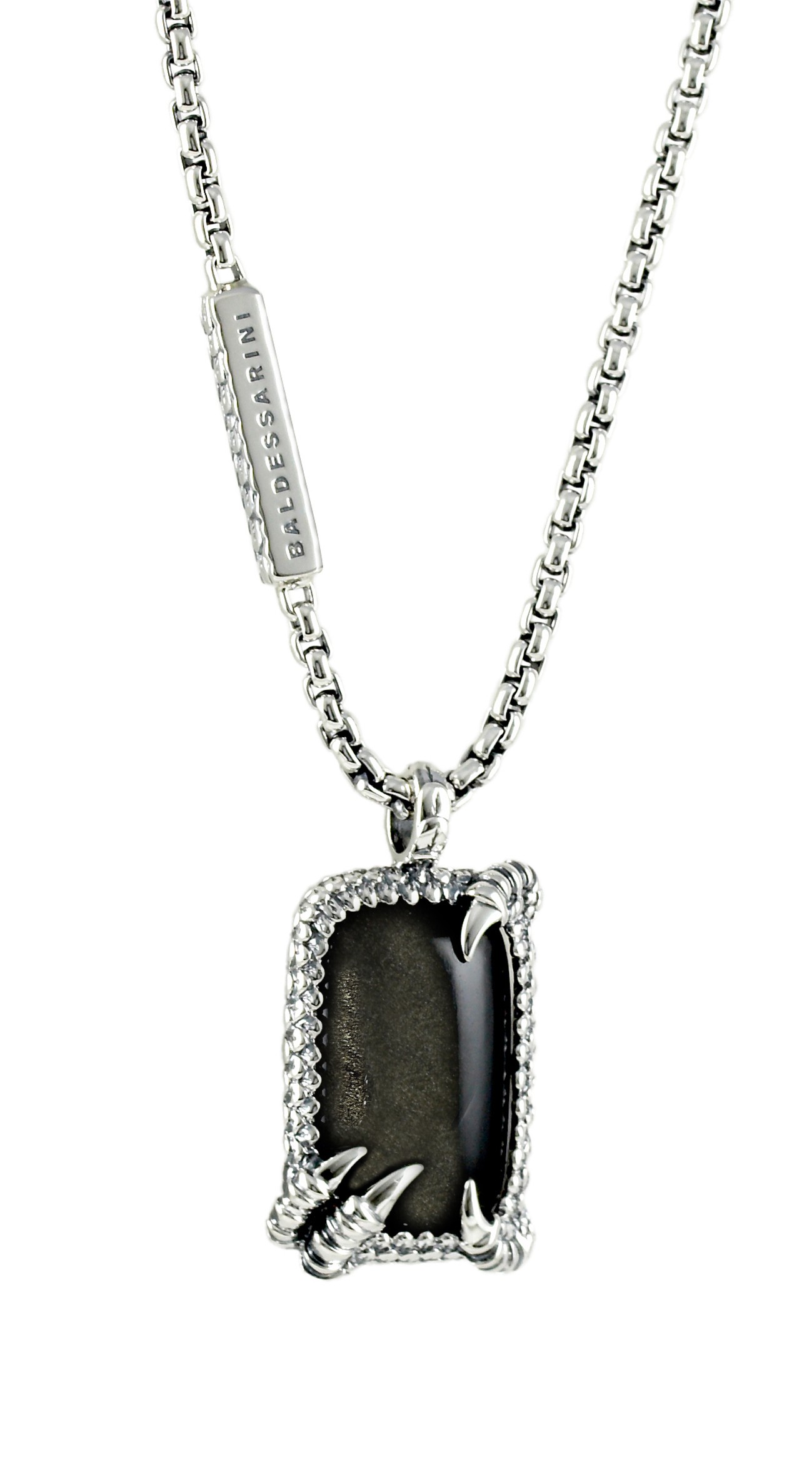 Herren-Halskette mit schwarzem Obsidian von Baldessarini Y2044N/90/E3/60